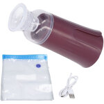 Sceau sous vide portable usb mini pour aliments avec 5 sacs de cuisson, rose fuchsia