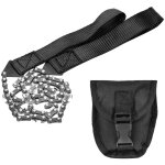 Scie � cha�ne manuelle en acier au mangan�se pour survie et randonn�e - 11 dents (noir)