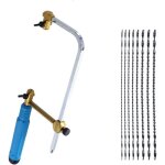 Scie � chantourner manuelle pour bois plastique caoutchouc et m�tal tendre avec 8 lames