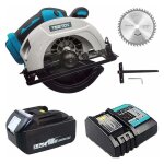 Scie circulaire sans fil 18v, scie circulaire �lectrique sans balais avec lame de 165 mm, compatible ...