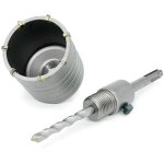 Scie cloche beton, marbre, brique, pierre, ma�onnerie - scie tr�pan carbure avec adaptateur et foret ...