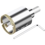 Scie cloche diamant 32 mm avec foret guidage de centrage, foret tr�pan diamant pour verre, carrelage, ...