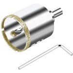 Scie cloche diamant 45 mm avec foret guidage de centrage, foret tr�pan diamant pour verre, carrelage, ...