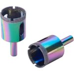 Scie cloche diamant�e pour verre, manche droit - grain diamant� - longueur 55 mm - extracteur creux - ...