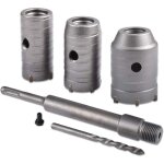 Scie  cloche trpan, 30mm, 40mm, 50mm set de scies cloches , trpan bton 350 mm sds plus tige d'extension ...