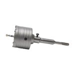Scie � cloche tr�pan b�ton 80mm avec adaptateur sds plus 110 mm + foret h�lico�dal + vis de positionnement, ...