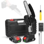 Scies �lectriques portables 21v 6 pouces, petite scie � cha�ne pour fendre le bois, moteur de brosse, ...
