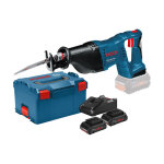 Scie sabre 18v gsa 18v - li + 2 batteries procore 18 v 4 ah + chargeur + l - boxx - bosch - 060164j00q ...