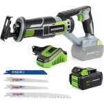 Workpro - scie sabre sans fil 20v, scie sabre  batterie 4, 0ah, scie alternative sans fil avec 4 lames ...