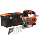 Scie sauteuse pendulaire filaire 650 watts - black + decker - 5 accessoires + boite a outils - bes610ka5 ...