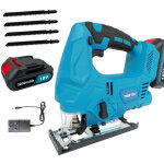 Scie sauteuse sans fil, compatible avec la batterie makita, avec 4 lames de scie, r�glage orbital 0 - ...