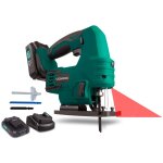 Scie sauteuse sans fil vpower 20v. 2 batteries 2. 0ah, 1 chargeur rapide, 2 lames de scie et guide parallle ...