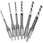 Scie � trous carr�s, jeu d'embouts carr�s pour le travail du bois, foret � tari�re 6 pi�ces, ciseau � ...