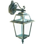 Searchlight - applique descendante new orleans or noir, verre transparent ip44 e27 maxi 60w