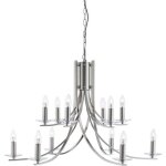 Searchlight - ascona - lustre � 12 ampoules au fini argent satin�, e14