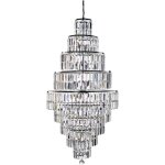 Searchlight - empire 13lt lustre metal chrome cristal clair e14 13x60w max diam 60cm haut 2m