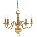 Searchlight - flemish - 5lt lustre chandelier 5 branches laiton antique e14 max 5x60w diam 52cm