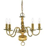 Searchlight - flemish - 5lt lustre chandelier 5 branches laiton antique e14 max 5x60w diam 52cm
