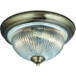 Searchlight flush - plafonnier affleurant  2 ampoules pour salle de bain, laiton antique, e14