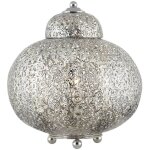 Searchlight - fretwork - lampe de table marocaine  1 lumire, nickel brillant, e14