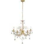 Searchlight - lustre lafayette  5 lumires mtal dor et cristal incolore e14 5x60w maxi.