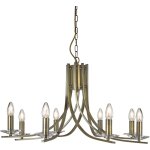 Searchlight - lustre de plafond ascona 8l laiton antique 8 branches avec verre transparent e14 max 8x60w ...