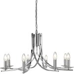 Searchlight - lustre de plafond ascona 8l mtal chrome 8 branches avec verre transparent e14 max 8x60w ...