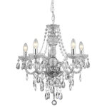 Searchlight - marie therese - lustre � 5 ampoules au fini chrome acrylique marie th�r�se, e14