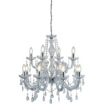 Searchlight - marie therese - lustre en cristal � 12 ampoules au fini chrome, e14
