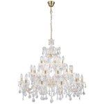 Searchlight - marie therese - 30lt lustre chandelier metal laiton poli avec pampille cristal e14 30x60w ...