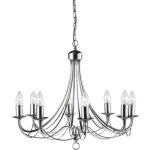 Searchlight - maypole - lustre  8 ampoules au fini argent satin, e14