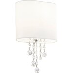 Searchlight - nina - 1lt applique murale chrome, cristal clair, abatjour textile blanc e14 max 60w Searchlight - nina - 1lt applique murale chrome, cristal clair, abatjour textile blanc e14 max 60w