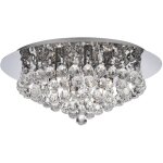 Searchlight - plafonnier hanna 6l mtal chrome et cristal clair g9 6x33w max diamtre 45cm
