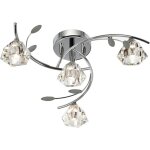 Searchlight - plafonnier sierra - 4l faible hauteur, chrome, verre transparent gu10 4x33w maxi
