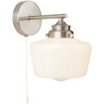 Searchlight school house - applique murale � 1 ampoule argent satin�, blanc ip44, e27