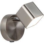 Spot quad 1l led tte carre mtal argent satin led 5w 442 lumens 3000k dimmable avec interrupteur