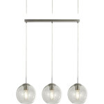 Searchlight - suspension balls 3l barre m�tal chrome avec verre transparent e27 3x60w lg 86cm