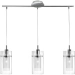 Searchlight - suspension barre 3l duo i m�tal chrome double verre e14 3x60 w max