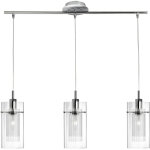 Searchlight - suspension barre 3l duo i m�tal chrome double verre e14 3x60 w max