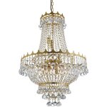 Searchlight - versailles - lustre en cristal  9 ampoules au fini dor, e14