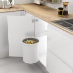 Poubelle ronde blanche r. 350503 - poubelle ronde blanche 1 compartiment pivotant Poubelle ronde blanche r. 350503 - poubelle ronde blanche 1 compartiment pivotant