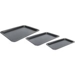 Secret de gourmet - plaques de cuisson - lot de 3 plaques au four en acier - livraison gratuite