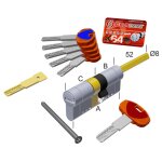 Securemme evo k64 36 - q cylindre en forme bouton a' main mm 30 + 40 laiton nickele' ottone nichelato ...