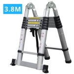 Secury - t - echelle / escabeau tlescopique double aluminium 2x6 marches h 3, 8m (1, 9 + 1, 9)