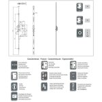 Secury - t - serrure 3 points - � encastrer - � rouleau automatique - 2039x18x3mm