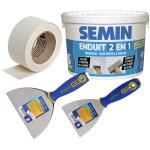 Semin - pack comprenant 1 bande joint papier pour joints des plaques de ptre - 23 m, 1 enduit 2 en 1 ...