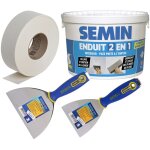 Semin - pack comprenant 1 bande joint papier pour joints des plaques de ptre - 75 m, 1 enduit 2 en 1 ...