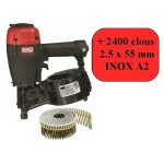 Senco - lot bardage s65cnp cloueur + 2450 clous 2. 5 x 55 mm inox a2