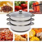 Cuit - vapeur 3 couches avec couvercle en verre cuit - vapeur pot de cuisson cuit - vapeur de l�gumes ...