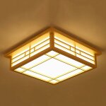 Senderpick - plafonnier led en bois massif tatami pour chambre � coucher, balcon et journaux de lumi�re ...